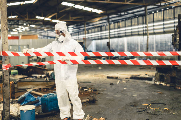 Professional Biohazard Cleanup technician working in Greens Fork, IN